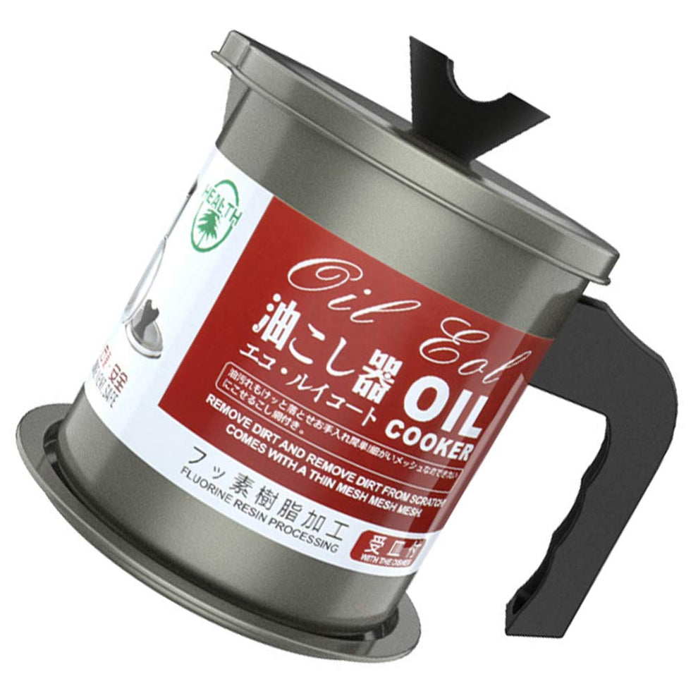 Oil Filter Pot with Tray – Stainless Steel Grease Storage Container