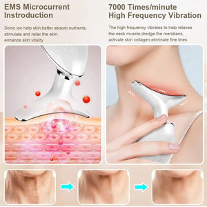 3-in-1 Facial & Neck Beauty Device – EMS Lifting, LED Therapy & Double Chin Treatment
