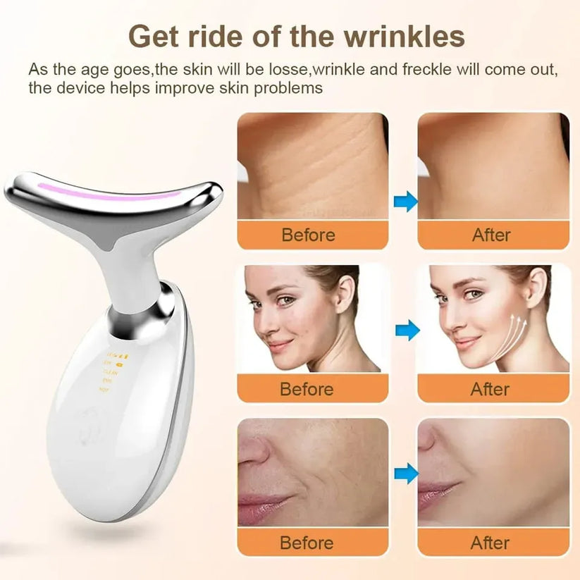 3-in-1 Facial & Neck Beauty Device – EMS Lifting, LED Therapy & Double Chin Treatment