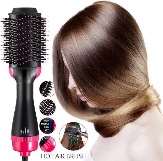 One-step Volumizer Blow Dryer Brush Hair Straightener Curler Professional Hot Air Brush Hair Styler Comb, 3 In 1 One Step Hair Dryer