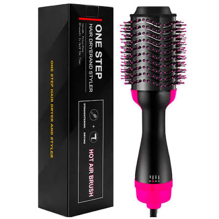 One-step Volumizer Blow Dryer Brush Hair Straightener Curler Professional Hot Air Brush Hair Styler Comb, 3 In 1 One Step Hair Dryer