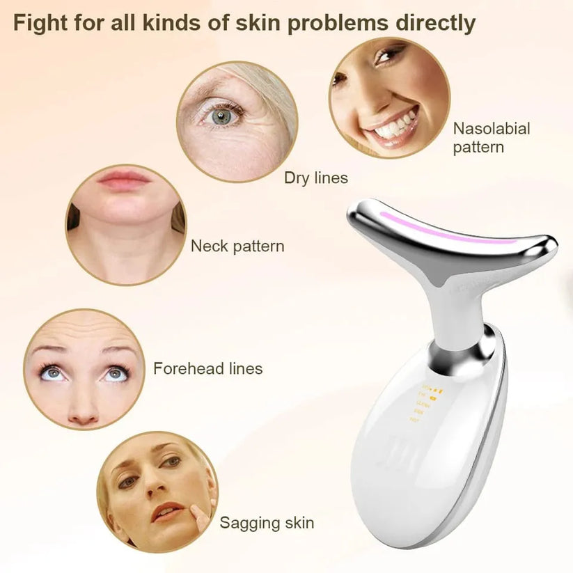 3-in-1 Facial & Neck Beauty Device – EMS Lifting, LED Therapy & Double Chin Treatment