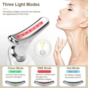 3-in-1 Facial & Neck Beauty Device – EMS Lifting, LED Therapy & Double Chin Treatment